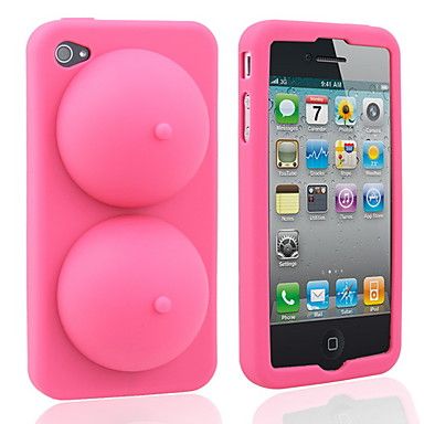 Capa Peitos de Silicone Iphone 4/4S Rosa